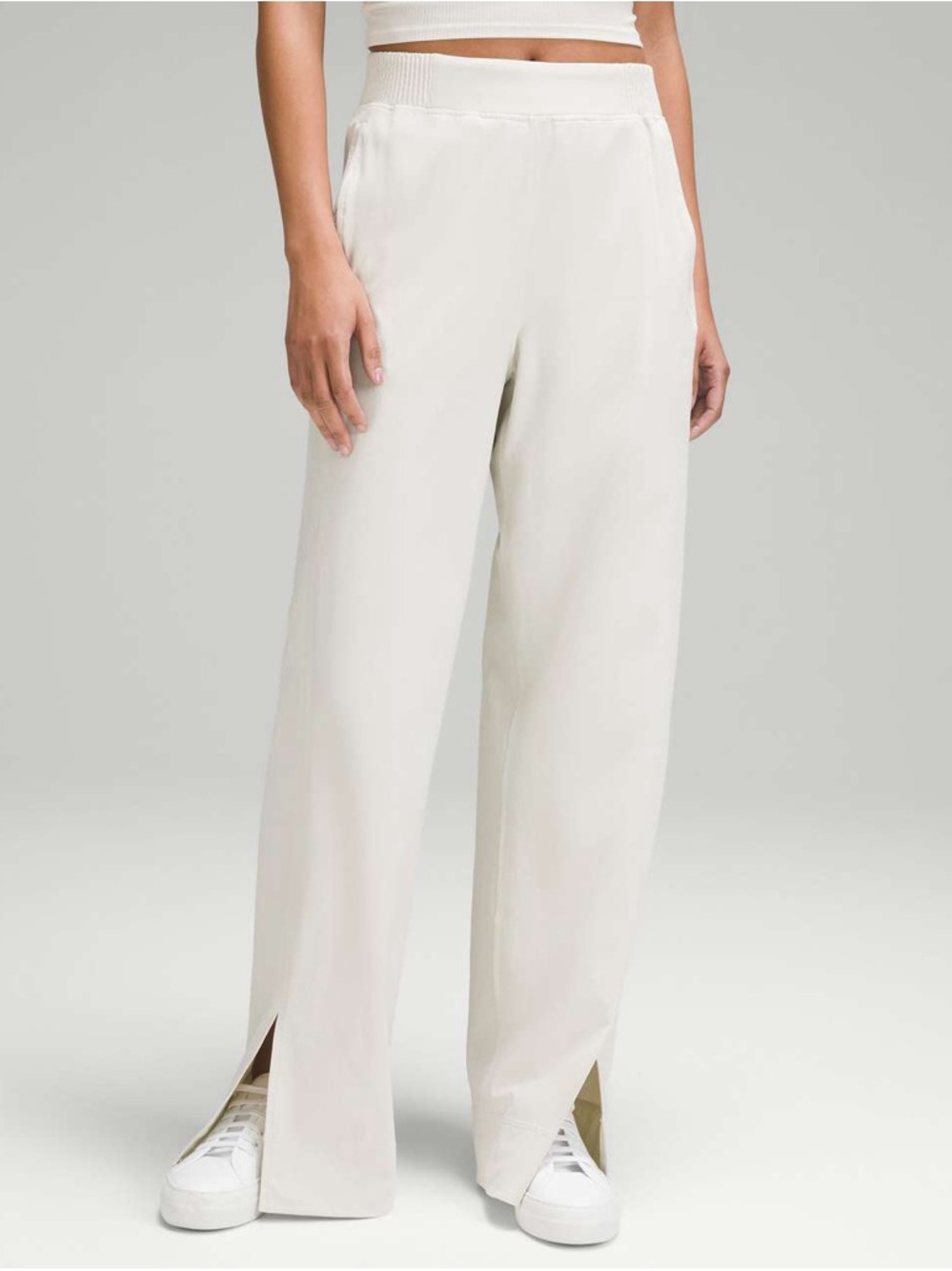 Lululemon Stretch Woven Wide-Leg High-Rise Pant in Bone